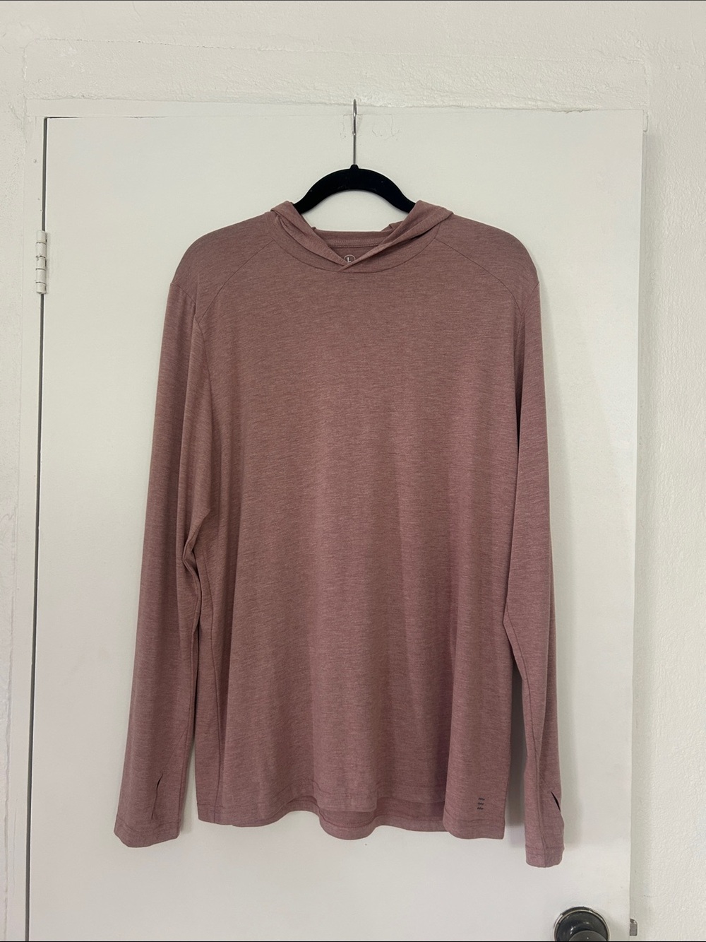Men's Long-Sleeve Hooded Shirt in Dusty Rose
